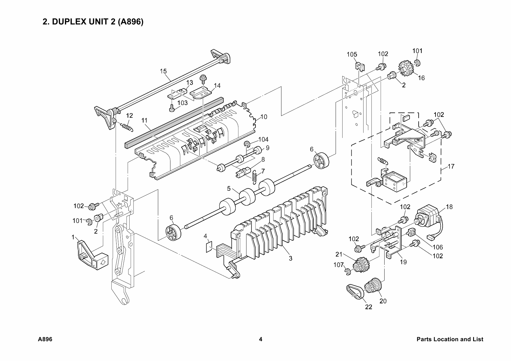 RICOH Options A896 DUPLEX-UNIT Parts Catalog PDF download-3